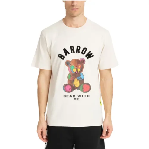Patterned Logo T-shirt , male, Sizes: S, L, M - Barrow - Modalova
