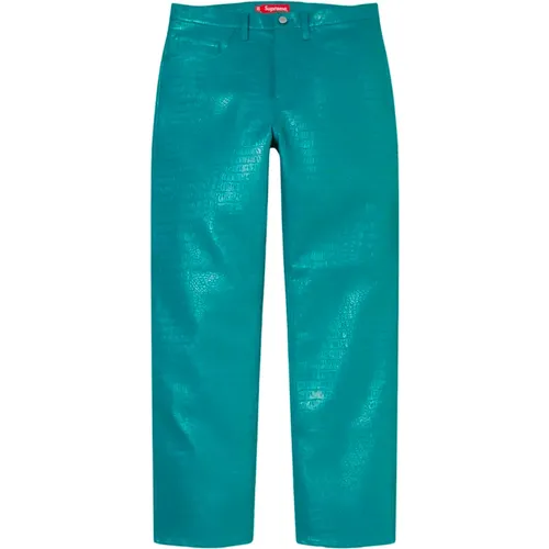 Limited Edition Croc Painter Pant Teal , male, Sizes: W34 - Supreme - Modalova