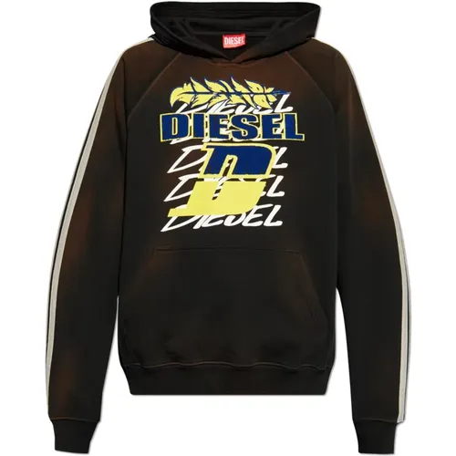 Sweatshirt `S-Roxt-Hood-Stripe` , Herren, Größe: S - Diesel - Modalova