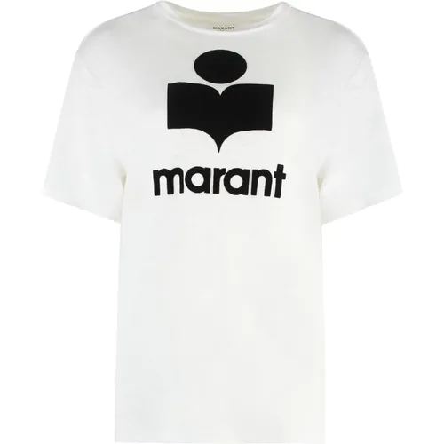 Zewel Leinen T-Shirt mit Logo-Print , Damen, Größe: M - Isabel Marant Étoile - Modalova