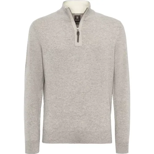 Kaschmir-Halbzip-Pullover , Herren, Größe: M - Boggi Milano - Modalova