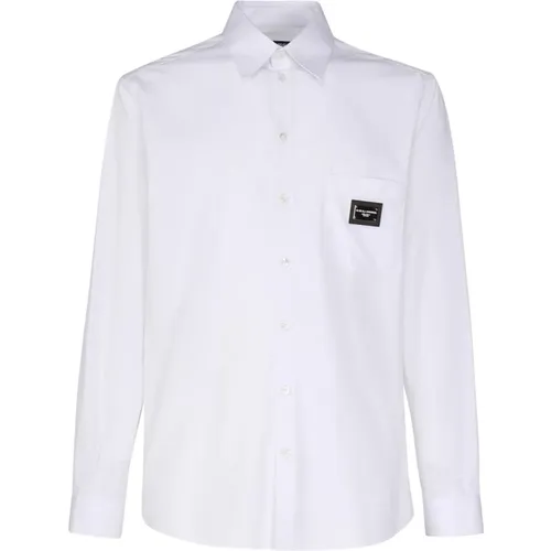 Cotton Elastan Shirts , male, Sizes: 2XL, XL, L - Dolce & Gabbana - Modalova