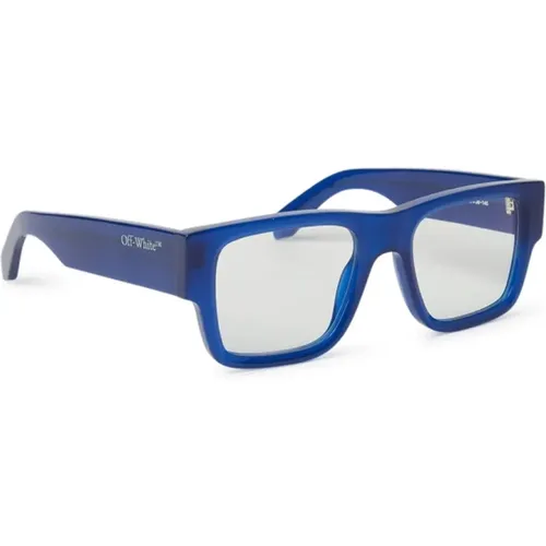 Mutige Rechteckige Blau Block Brille - Off White - Modalova