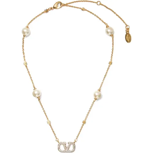 Elegant Gold Necklace with Unique Design , female, Sizes: ONE SIZE - Valentino Garavani - Modalova