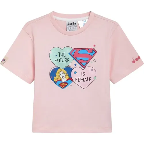 Supergirl Short Sleeve T-Shirt , female, Sizes: M, L, S, XS - Diadora - Modalova
