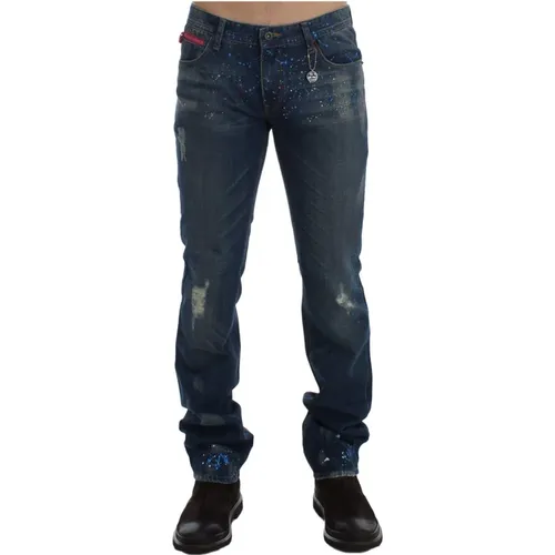 Blau Gewaschene Slim Fit Jeans - Costume National - Modalova