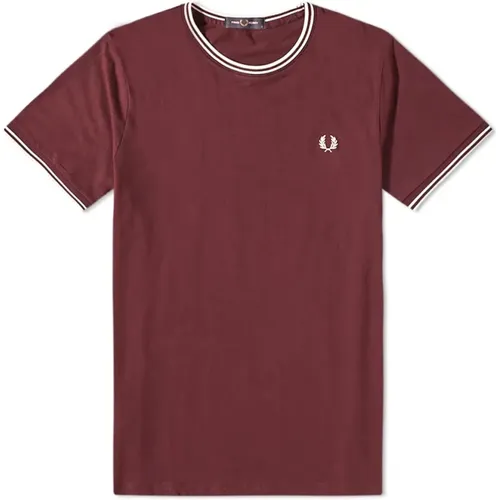 Twin Tipped Rundhals T-Shirt , Herren, Größe: L - Fred Perry - Modalova