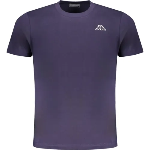 Kurzarm Slim Fit Blaues T-Shirt , Herren, Größe: M - Kappa - Modalova