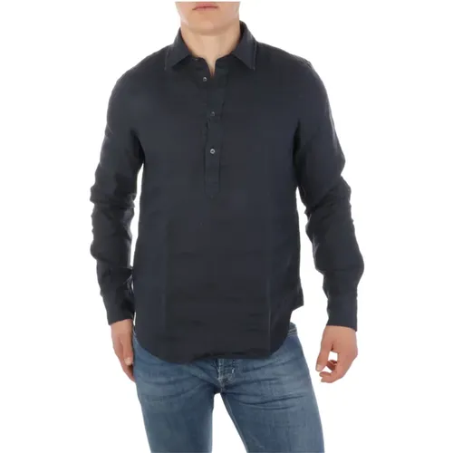 Linen Shirt - Classic Fit, Point Collar, Buttoned Cuffs , male, Sizes: XL, S, L - Aspesi - Modalova