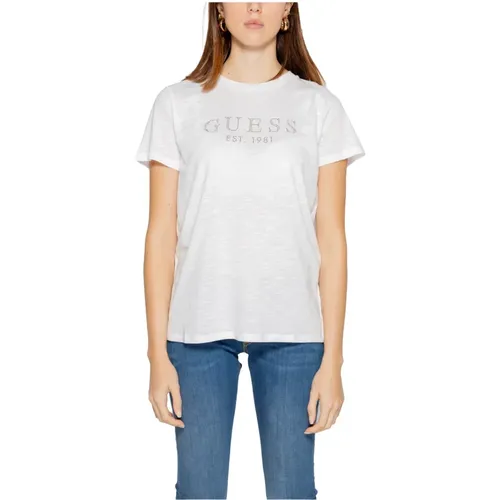 Damen T-Shirt Frühling/Sommer Kollektion Baumwolle , Damen, Größe: XL - Guess - Modalova