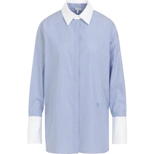 Deconstructed Blue White Shirt , female, Sizes: 2XS - Loewe - Modalova