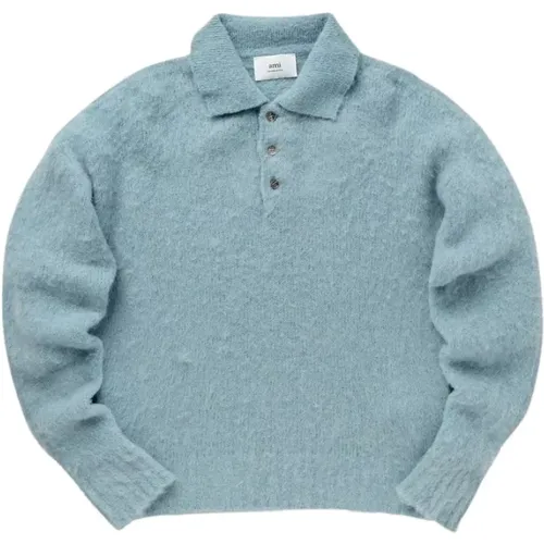 Buttoned Collar Jumper , male, Sizes: XL, XS - Ami Paris - Modalova