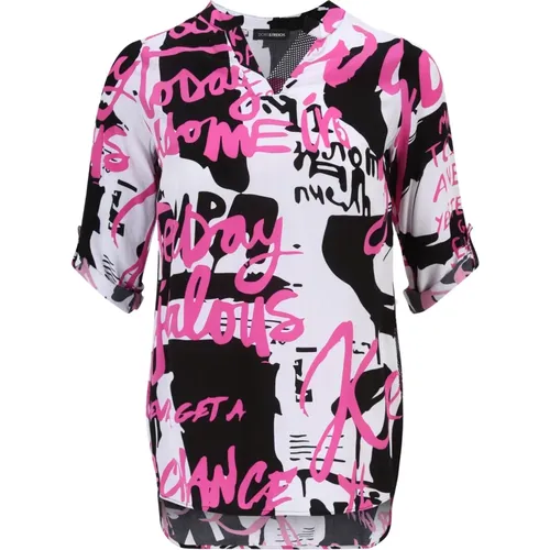 Bluse mit Graffiti-Print , Damen, Größe: 2XS - Doris Streich - Modalova