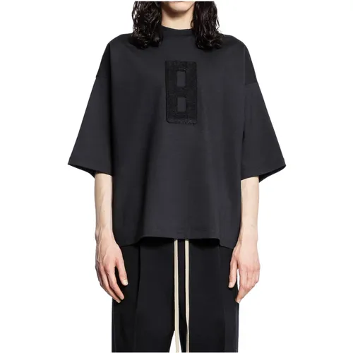 Strukturiertes Besticktes Milano Tee , Herren, Größe: M - Fear Of God - Modalova