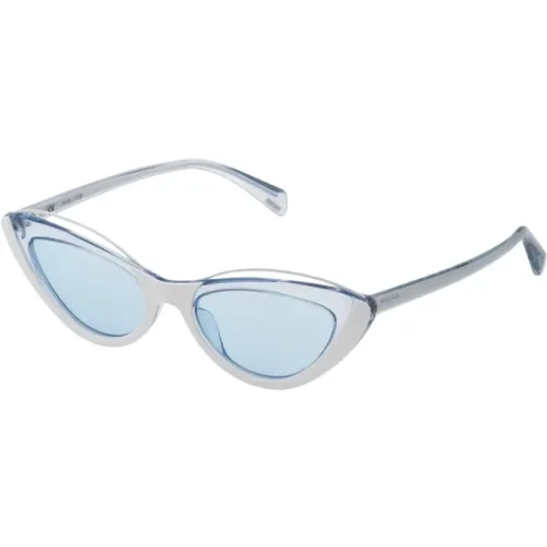 Weiße Acetat-Sonnenbrille für Frauen , Damen, Größe: ONE Size - Police - Modalova