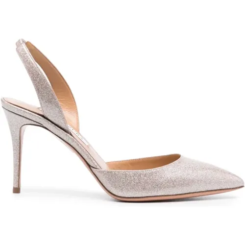 Glitzernde Slingback Pumps mit 90mm Absatz , Damen, Größe: 37 1/2 EU - Aquazzura - Modalova