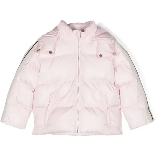 Gesteppter rosa Mantel mit abnehmbarer Kapuze,Rosa Kinder Kapuzen Pufferjacke - Palm Angels - Modalova