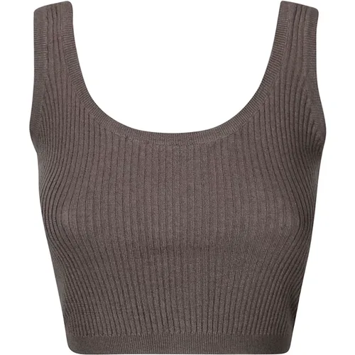 Ribbed Crop Top , female, Sizes: XS, S - Wild Cashmere - Modalova