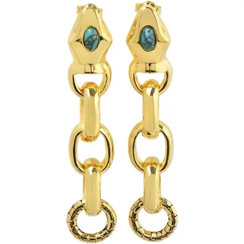 Tao Earrings in Turquoise Blue Metal , female, Sizes: ONE SIZE - Aurélie Bidermann - Modalova