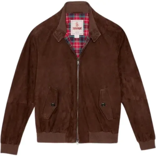 Klassische Suede Harrington Jacke , Herren, Größe: L - Baracuta - Modalova