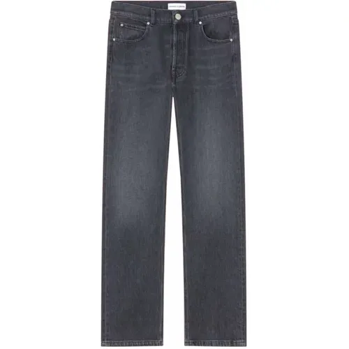 Vintage Graue Straight-Fit Denim Jeans , Damen, Größe: W25 - pinko - Modalova