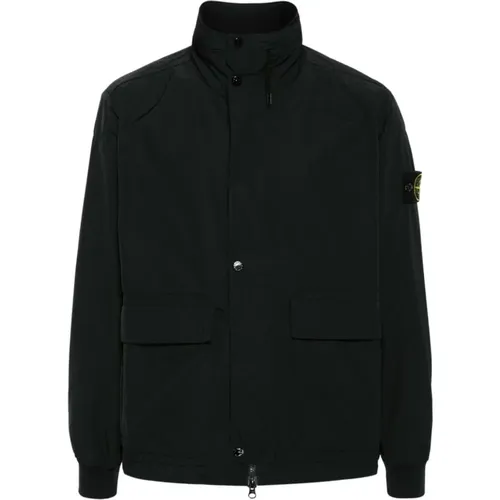Schwarze Jacken für Männer , Herren, Größe: L - Stone Island - Modalova