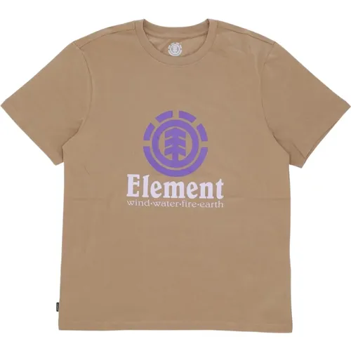 Vertikales Khaki Tee Kurzarm Shirt , Herren, Größe: M - Element - Modalova