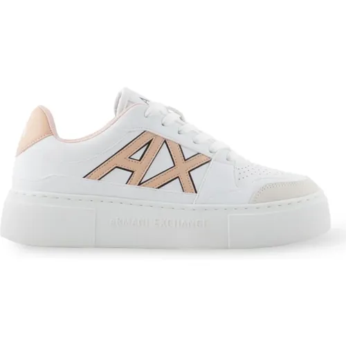 Sneakers Xdx147 Optic mit Kontrastlogo , Damen, Größe: 36 EU - Armani Exchange - Modalova