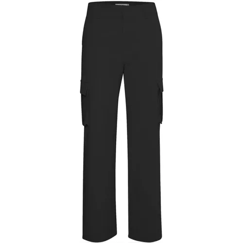 Cargo Hose Schwarz Straight-Leg Stil - Gestuz - Modalova