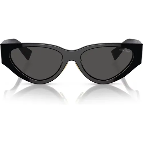 Trendy Cat-Eye Sunglasses with Dark Grey Lenses , female, Sizes: 54 MM - Miu Miu - Modalova