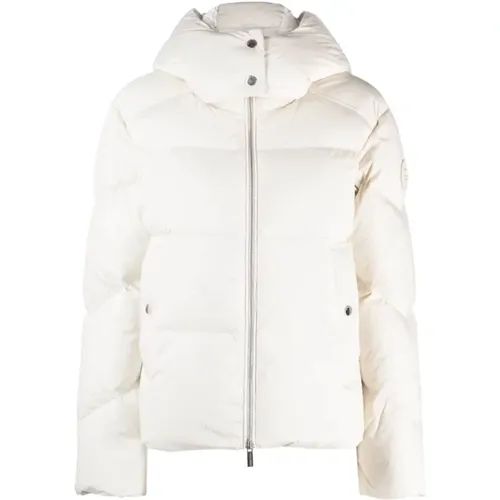 Milchcreme Kurze Daunenjacke , Damen, Größe: S - Woolrich - Modalova