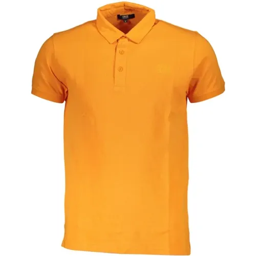 Orangefarbenes Baumwoll-Poloshirt mit Stickerei , Herren, Größe: L - Cavalli Class - Modalova