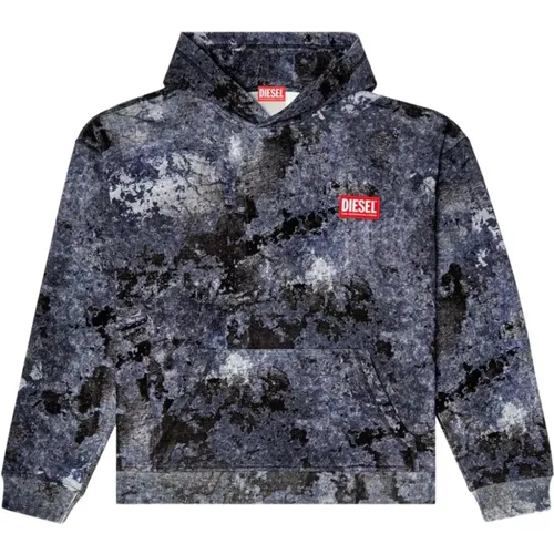 Blaue Abstraktes Muster Kapuzenpullover - Diesel - Modalova