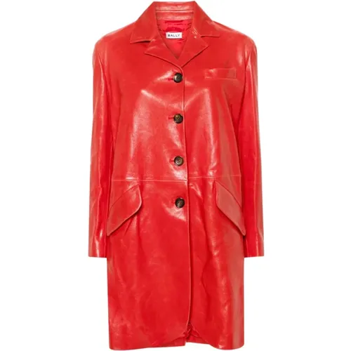 Lambskin Panelled Coat , female, Sizes: XS - Bally - Modalova