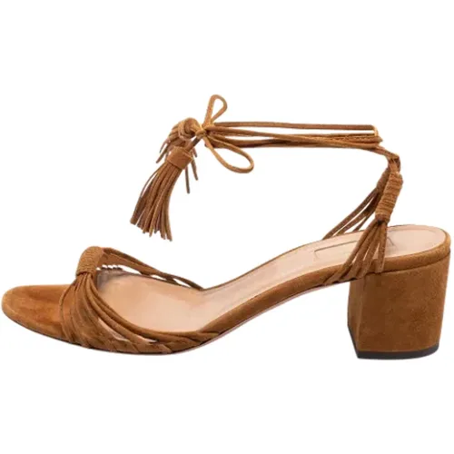 Pre-owned Suede sandals , female, Sizes: 6 1/2 UK - Aquazzura Pre-owned - Modalova