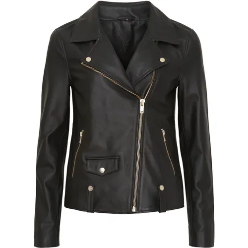 Oversized Biker Jacket with Asymmetrical Zipper , female, Sizes: S, L, 2XL, M, XS, XL - Notyz - Modalova