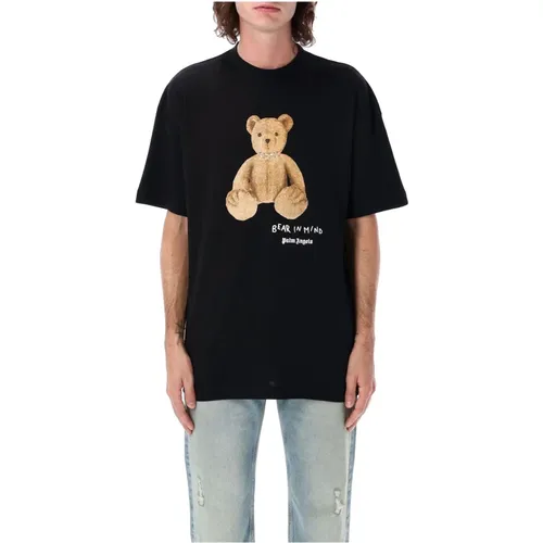 Bear in Mind T-Shirt Schwarz Braun,Stylische T-Shirts für jeden Anlass - Palm Angels - Modalova