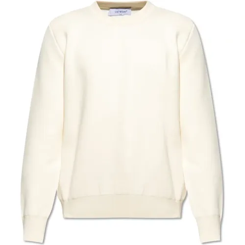 Baumwoll-Sweatshirt , Herren, Größe: XL - Off White - Modalova