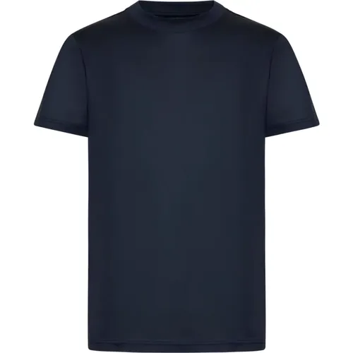 Blaues Baumwoll-T-Shirt mit Rundhalsausschnitt , Herren, Größe: 4XL - Low Brand - Modalova