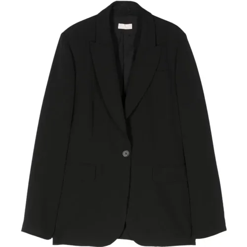 Schwarze Jacken mit Reverskragen , Damen, Größe: L - Liu Jo - Modalova