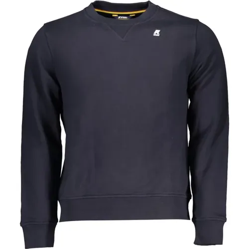 Blaues Crewneck Sweatshirt mit Logo-Detail , Herren, Größe: 2XL - K-way - Modalova