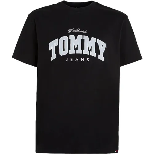 Varsity Style Baumwoll-T-Shirt , Herren, Größe: L - Tommy Hilfiger - Modalova