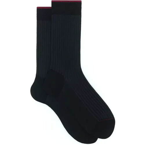 Kurze schwarze Baumwoll-Herrensocken , Herren, Größe: M - Gallo - Modalova