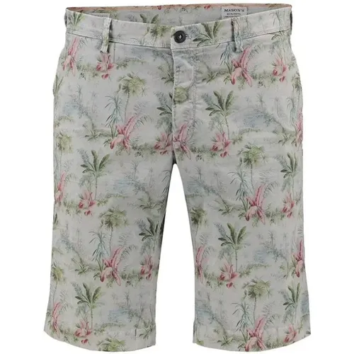 Floral Bermuda Print Shorts , male, Sizes: XL - Mason's - Modalova