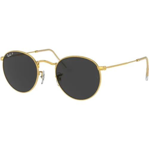Round Metal Polarized Sunglasses Gold/Grey , unisex, Sizes: 47 MM - Ray-Ban - Modalova