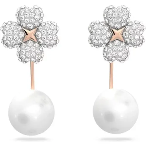 Latisha Earring Jackets, White, Rose Gold , female, Sizes: ONE SIZE - Swarovski - Modalova