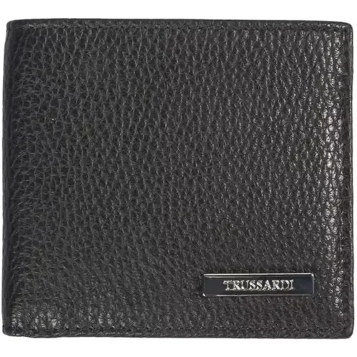 Embossed Leather Wallet for Men , male, Sizes: ONE SIZE - Trussardi - Modalova