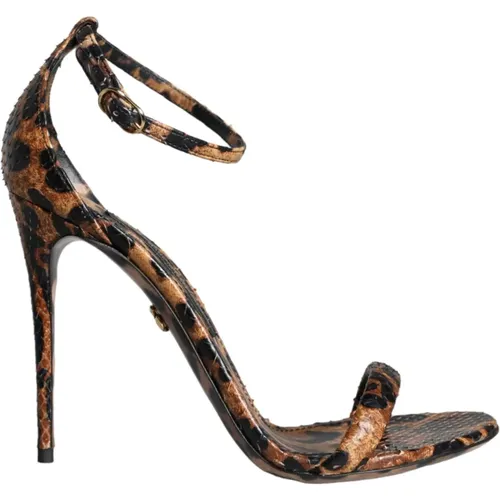 Leoparden Leder Riemen Sandalen - Dolce & Gabbana - Modalova