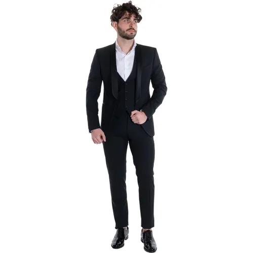 Three -piece shaved tuxedo , male, Sizes: L, XL - CC Collection Corneliani - Modalova