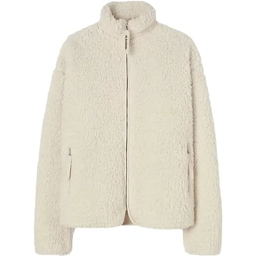 Cream Faux-Shearling Cardigan , male, Sizes: S - Jil Sander - Modalova